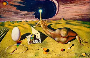 Psychology Prints: Ich bin Es – I am Id (1948) by Rudolf Hausner (1914–1995)
