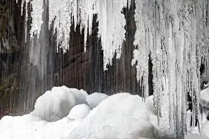 Pisgah Prints: Icicles hanging from Slick Rock Falls in winter - Pisgah National Forest - near Brevard