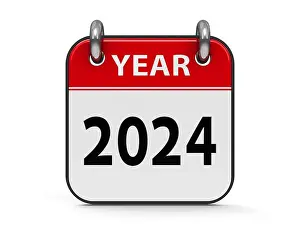 Calendar Date Prints: Icon calendar 2024 year isolated on white background