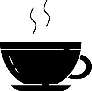 Coffee Cup Prints: Icon Hot Cup Coffee in Silhouette Style Vector Illustration Isolated Design