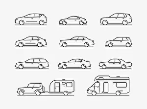 Motor Car Prints: Icon set transportation. Car, transport symbol. Vector illustration