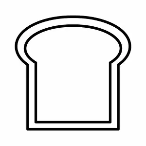 Yellow Vector Vectors Prints: Icon Vector of Toast - Line Style - Simple illustration