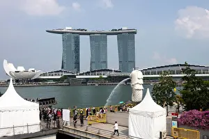 Marina Bay Prints: The Iconic Marina Bay Sands Hotel and the ArtScience Museum on the Bay in Downtown Singapore Republic of Singapore Asia