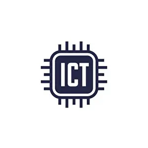 Communication Technology Prints: ICT icon Information and communications technology