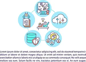 Newsletter Prints: ICT for participation in civic society concept line icons with text