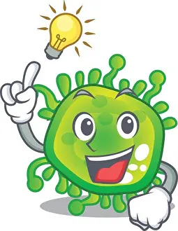 Microorganism Prints: Have an idea virus cells bacteria microbe isolated mascot