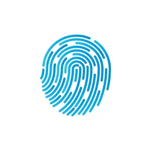 Coil Prints: Identification symbol. Fingerprint icon. Vector illustrations. Flat design
