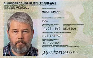 Identity card of the Federal Republic of Germany with the name Max Mustermann