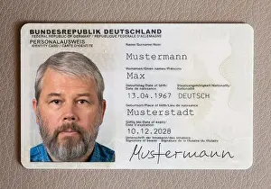 Biometric Prints: Identity card man 55 years old, biometric passport photo