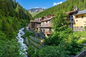 Borgo Prints: Idyllic sight in the beautiful village of Saint Rhemy en Bosses