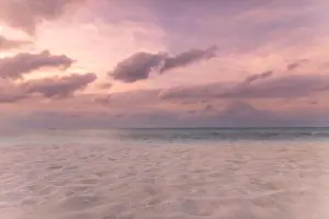 Sunset Beach Prints: Idyllic tropical beach, sunset landscape for background or wallpaper