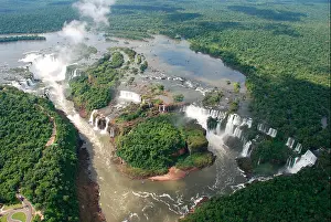 Iguazu Prints: Iguazu Falls, aerial, Iguazu, Brazil, South America