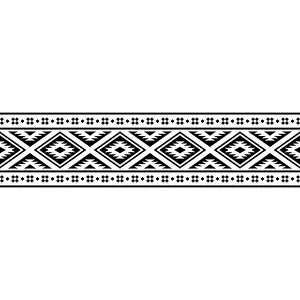 Inca Prints: Ikat Aztec ethnic seamless pattern design in black and white color