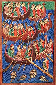Vikings Prints: Illuminated manuscript from the Life of Edmund