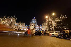 Public Transportation Prints: illumination on Chhatrapati Shivaji Terminus (CST) formerly Victoria Terminus