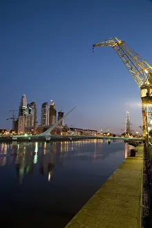 Puerto Prints: Illumintated dock cranes at night