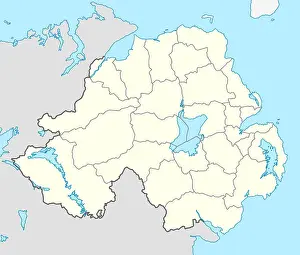 Territories Prints: Illustrated map of the country of Northern Ireland in Europe