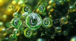 Fertilizer Prints: Illustration of an ammonia (NH3) molecule showing a central nitrogen atom bonded to three hydrogen atoms