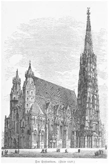 Cathedrals Prints: An illustration from *BERMANN(1880)* depicting the completion of the construction of St
