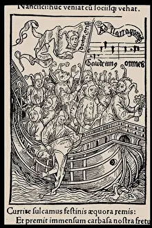 Allegory And Literature Prints: Illustration to the book 'Ship of Fools' by Sebastian Brant