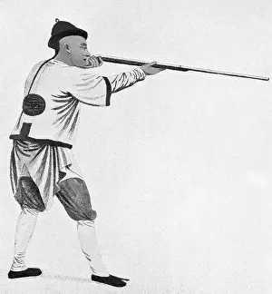 Qing Dynasty Prints: This illustration of a Chinese soldier