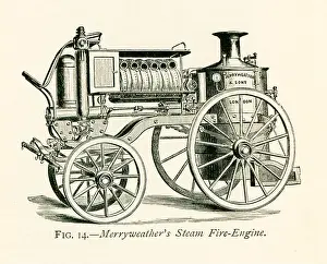 Steam Power Prints: This illustration dates to the 1870s and shows Merryweather's Steam Fire Engine