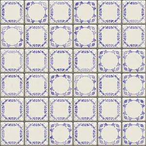 Diagrams Prints: illustration of a Delft tiles texture