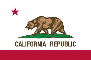 Californian Prints: Illustration of the flag of California state in America