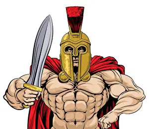 Armour Prints: An illustration of a gladiator