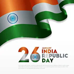 Constitution Prints: Illustration of Happy Indian Republic day celebration poster or banner background