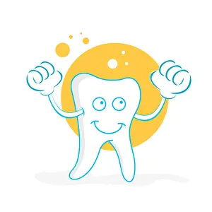 Dentistry Prints: illustration of happy teeth on white background