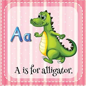Alligator Prints: Illustration of Letter A is for alligator