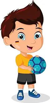 Excercise Prints: Illustration of Little Kid Soccer Boy