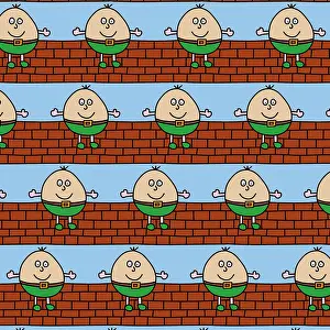 Repetitive Prints: Illustration of repetitive Humpty Dumpty design wallpaper