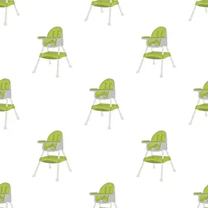 Childcare Prints: Illustration on theme colorful modern child high chair for baby feeding
