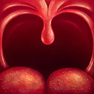 Licking Prints: Illustration uvula in the throat close up