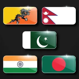 Karachi Prints: Illustration Vector Featuring India, Pakistan, Bangladesh, Nepal and Bhuthan Identities