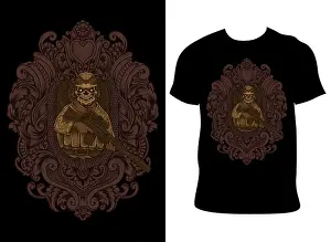 Deadly Prints: illustration vintage skull army with engraving style