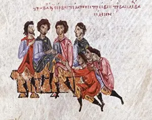 illustrations - illuminations from the Byzantine history manuscript of John Skylitzes, 11th century A.D