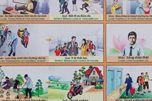 Illustrations for the Law of Karma, Tran Quoc Pagoda Hanoi Vietnam