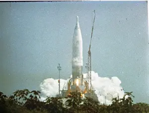 Space Exploration Prints: This image from the Atlas Collection showcases the Atlas missile system during a key moment in its development