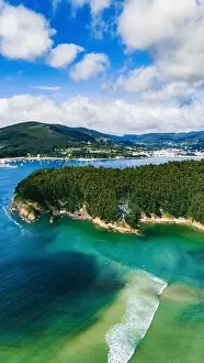 An image captured by a drone showing the contrast between the crystal clear waters