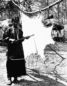 Values Prints: The image or description of a Winnebago woman represents a member of the Winnebago (Ho-Chunk) tribe