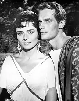 Cinematic Prints: This image features Marina Berti and Charlton Heston in the classic 1959 film Ben-Hur