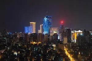 Image of Macau (Macao), China. Skyscraper hotel and casino building at downtown in Macau (Macao)