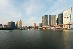 Image of Macau (Macao), China. Skyscraper hotel and casino building at downtown in Macau (Macao)