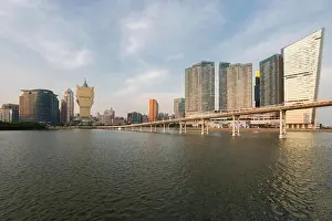 Image of Macau (Macao), China. Skyscraper hotel and casino building at downtown in Macau (Macao)
