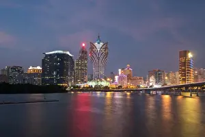 Image of Macau (Macao), China. Skyscraper hotel and casino building at downtown in Macau (Macao)