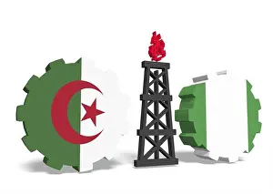 Nigeria Prints: Image relative to gas transit from algeria to nigeria. 3D rendering