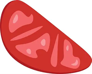 Vector Vectors Prints: An image of a sliced tomato vector color drawing or illustration